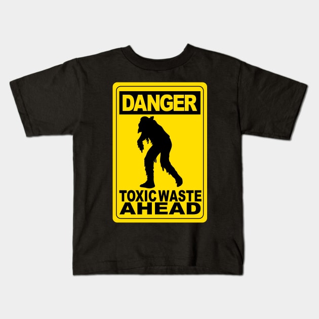 Toxic Waste Ahead Kids T-Shirt by angrylemonade